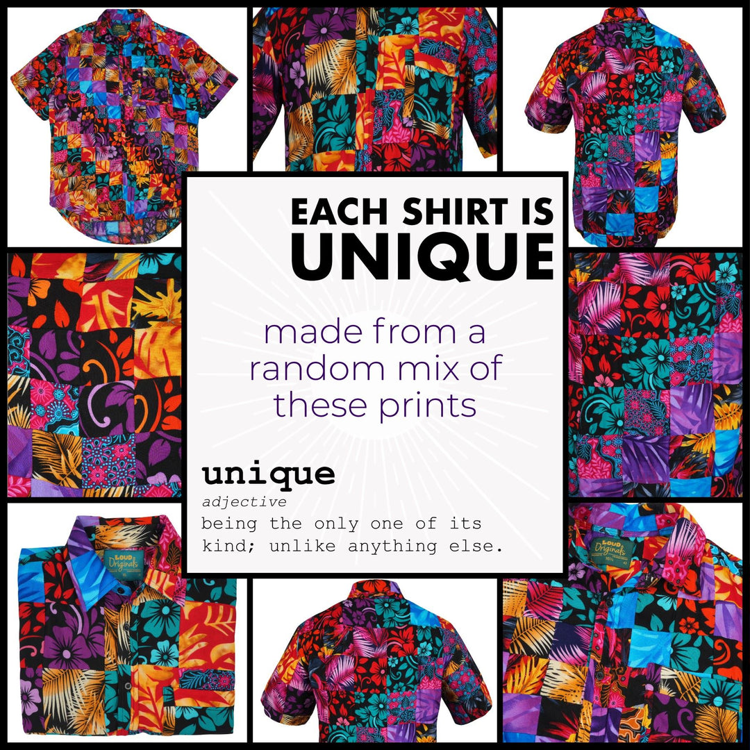 Regular Fit Short Sleeve Shirt - Paradise Patchwork Small