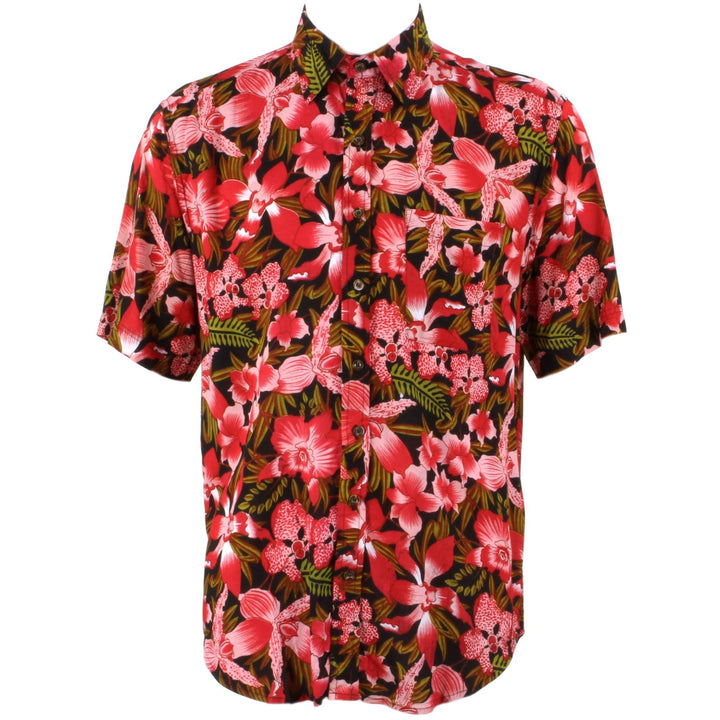 Regular Fit Short Sleeve Shirt - Red & Green Floral