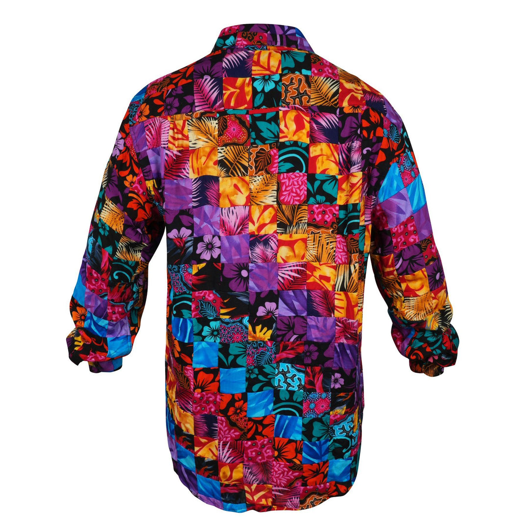 Regular Fit Long Sleeve Shirt - Paradise Patchwork Small