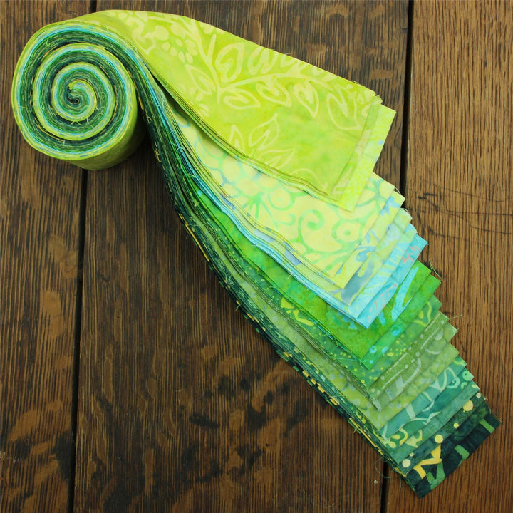 Jelly Roll - 40 Strips of 2.5" x 37" Cotton Batik