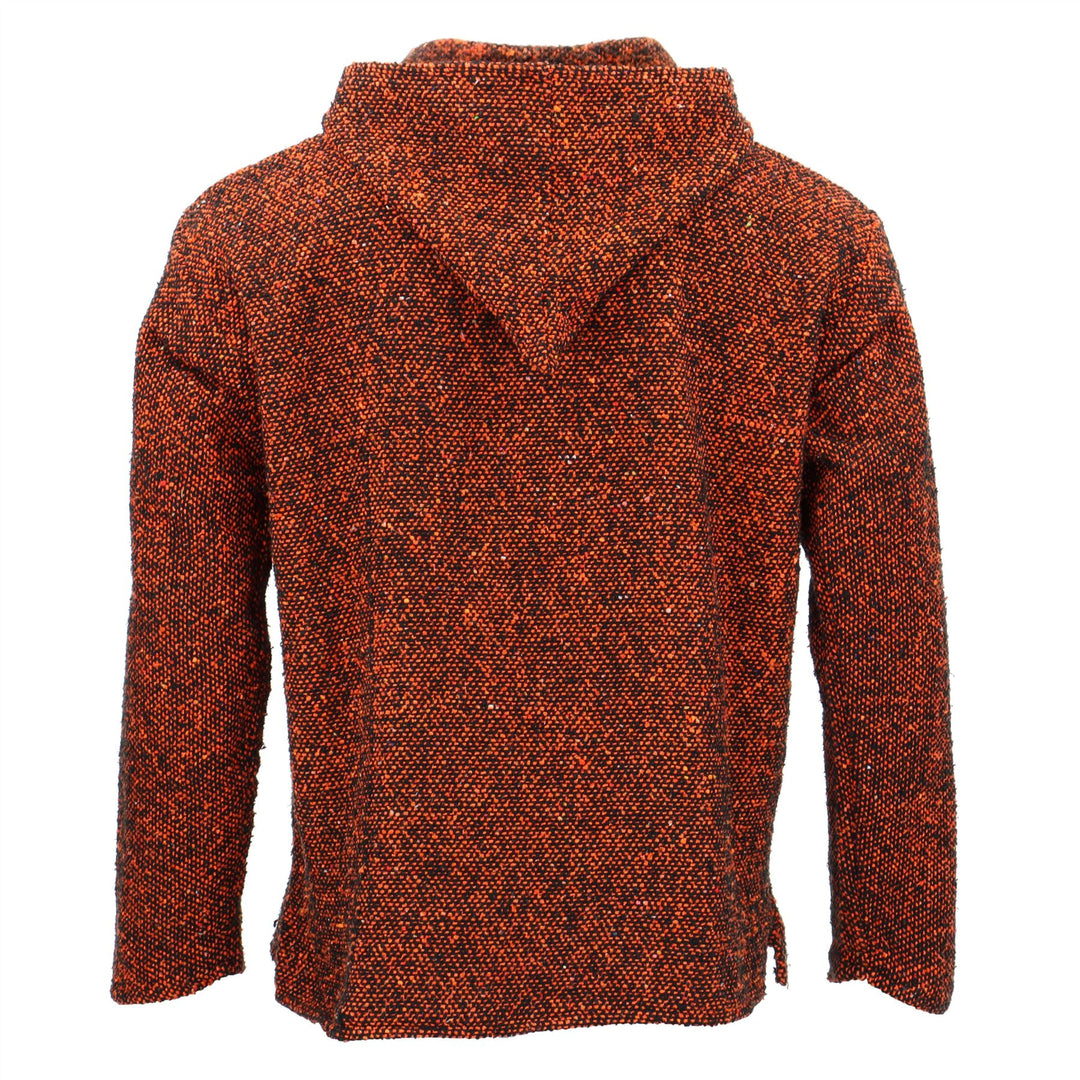 Recycled Mexican Baja Jerga Hoody - Orange Fleck