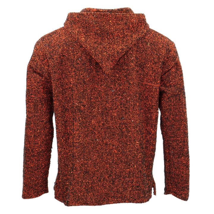 Recycled Mexican Baja Jerga Hoody - Orange Fleck