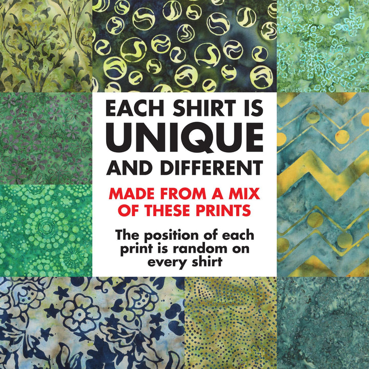 Slim Fit Short Sleeve Mixed Panel Shirt - Green Mix