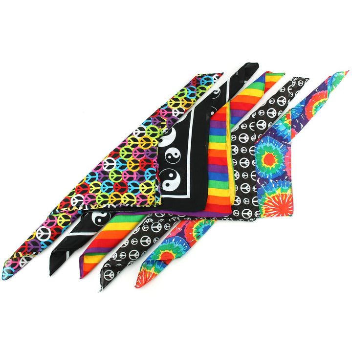 Bandana Face Cover Mask - Set of 5 - Hippie