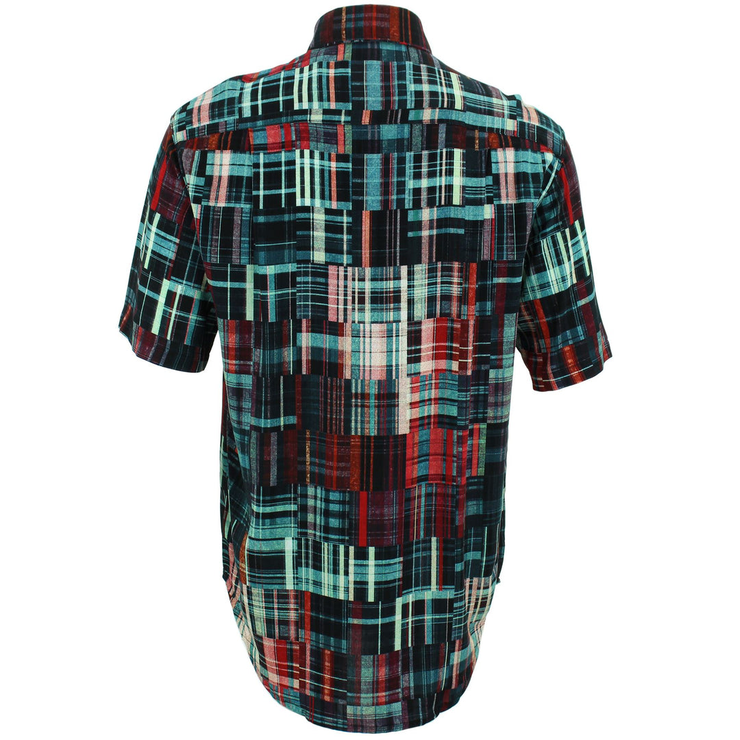 Regular Fit Short Sleeve Shirt - Tartan Patchwork