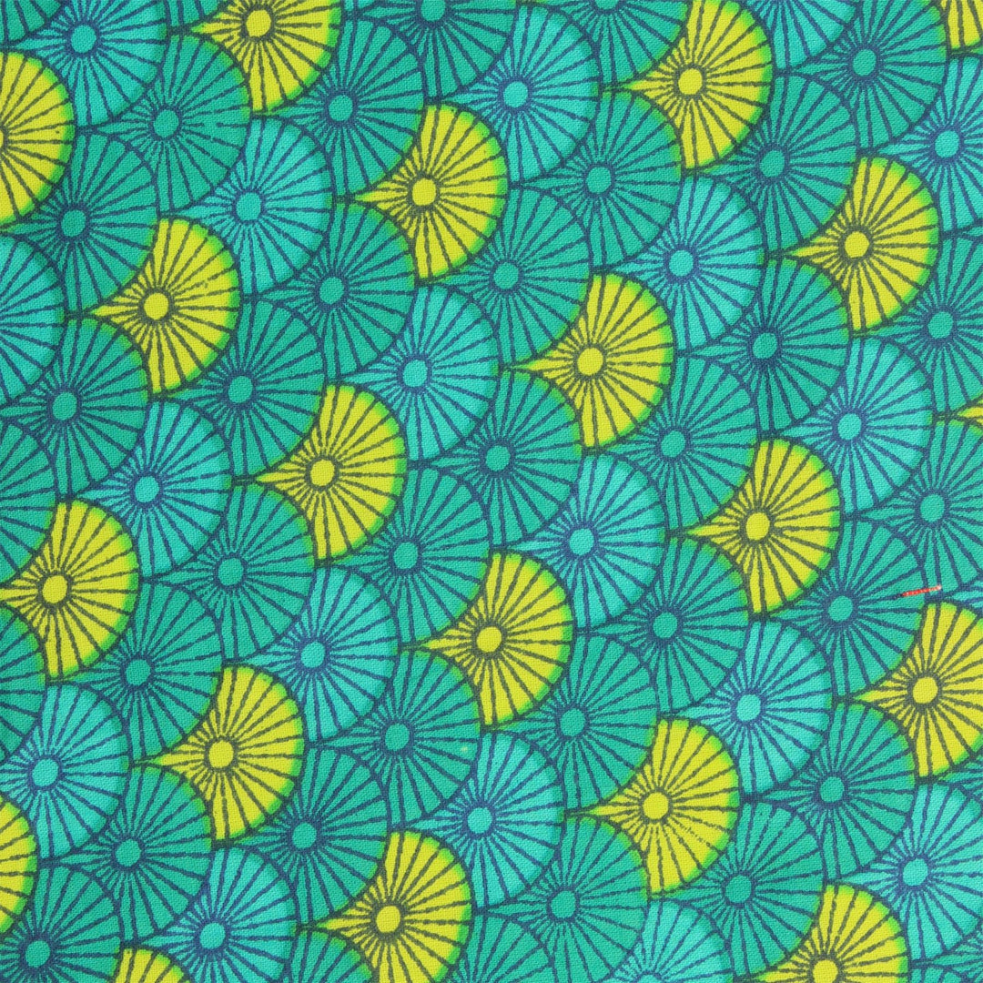 Regular Fit Long Sleeve Shirt - Turquoise & Yellow Umbrellas