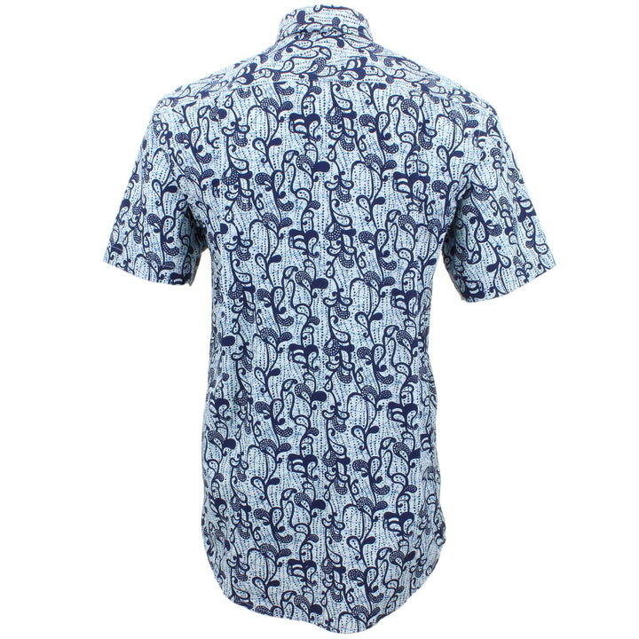 Regular Fit Short Sleeve Shirt - Indigo Floral Print