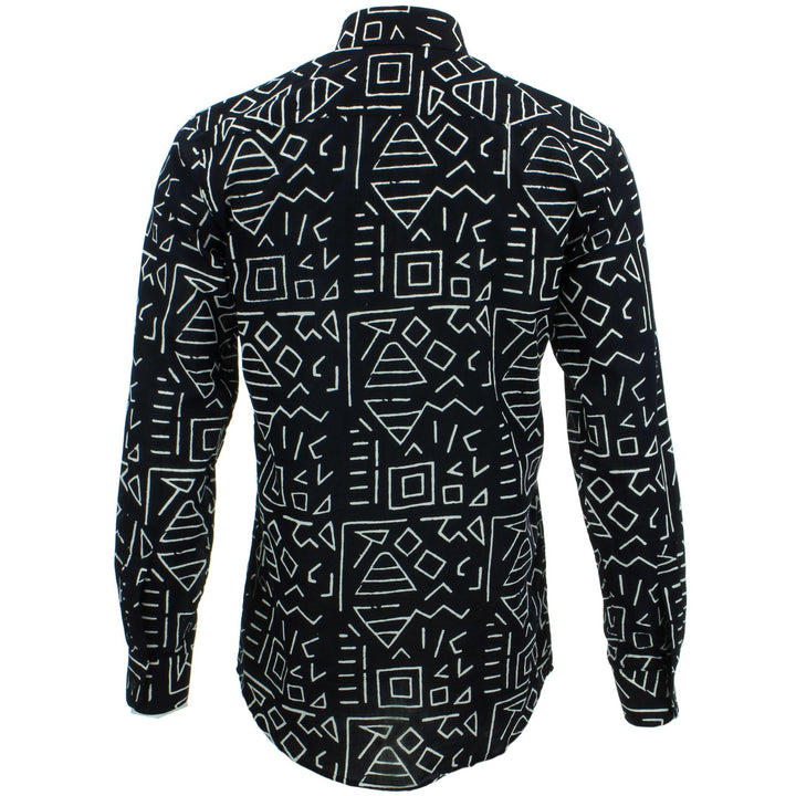 Slim Fit Long Sleeve Shirt - Block Print - Geometric