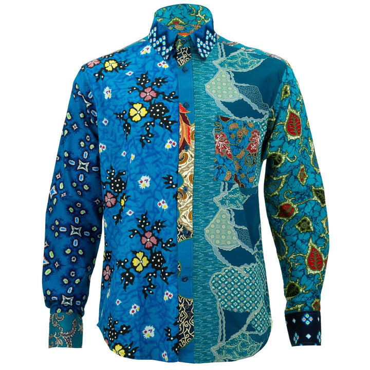 Regular Fit Long Sleeve Shirt - Random Mixed Panel Batik