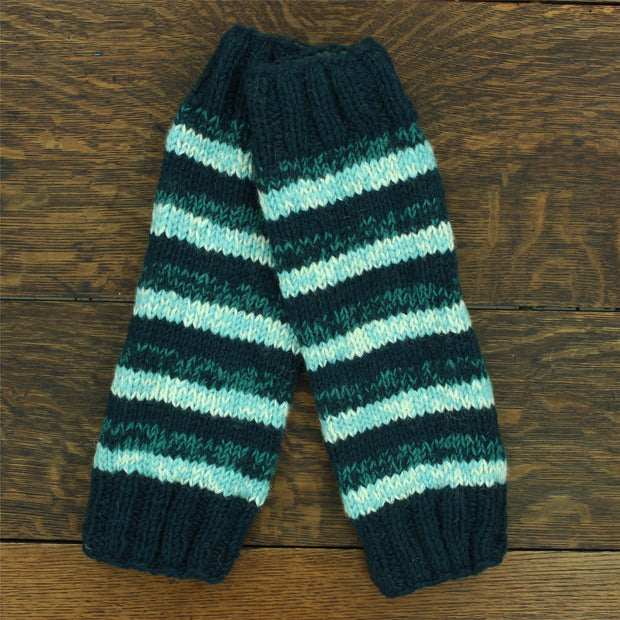 Hand Knitted Wool Leg Warmers - SD Teal