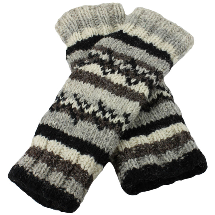 Chunky Wool Knit Leg Warmers - Grey