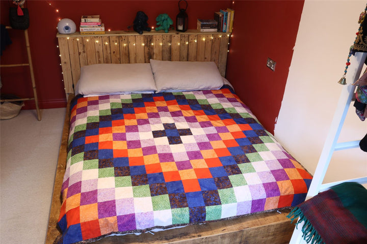 Handmade Batik Printed Bedspread - Patchwork
