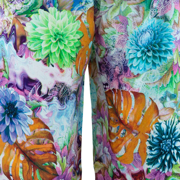 Loose Summer Trousers - Psychedelic Monstera Orange