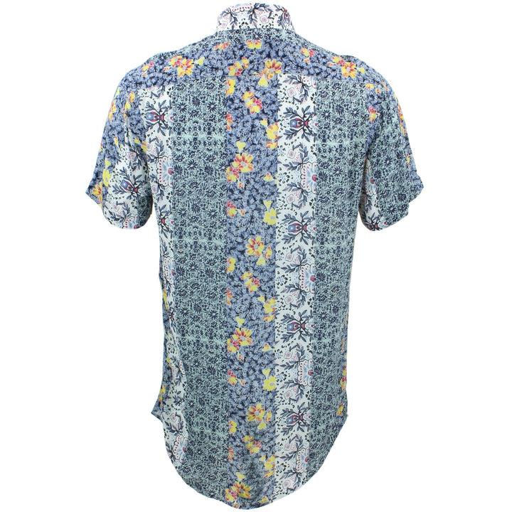 Tailored Fit Short Sleeve Shirt - Floral Stripe