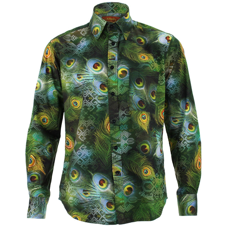 Regular Fit Long Sleeve Shirt - Peacock Feathers