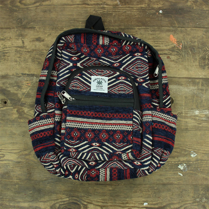 Himalayan Hemp Backpack - Blue Red