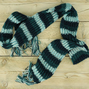 Hand Knitted Wool Scarf - SD Teal