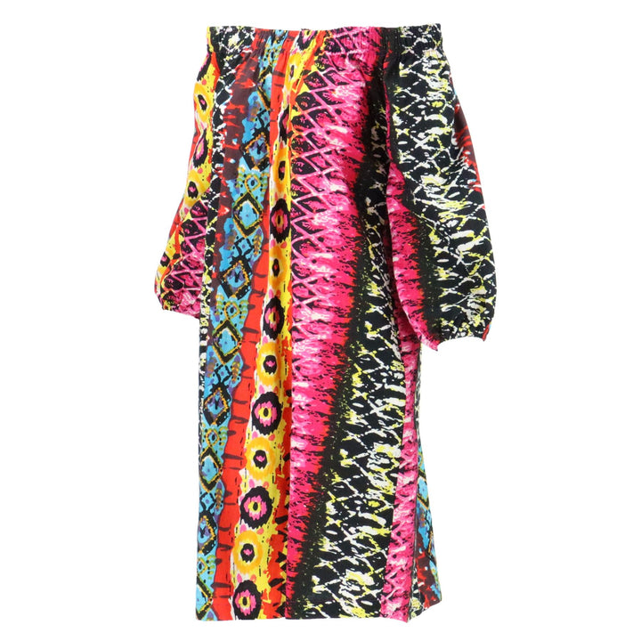 Off The Shoulder Dress - Psychedelic Snakeskin