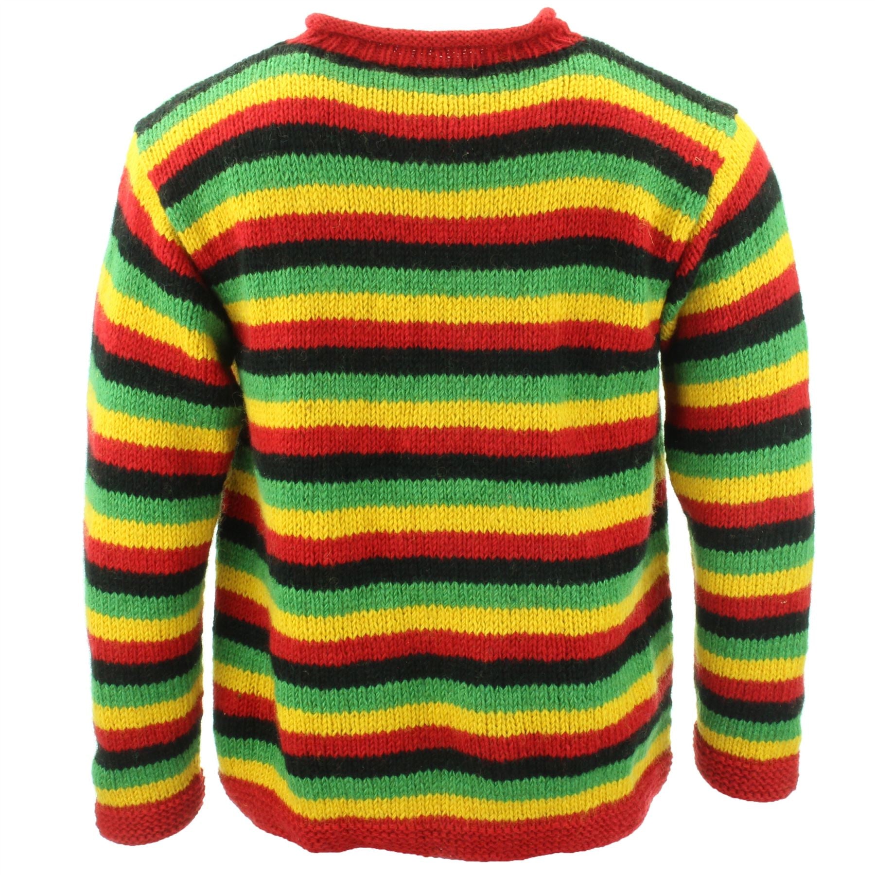 Chunky Wool Knit Jumper - Stripe Rasta – LoudElephant