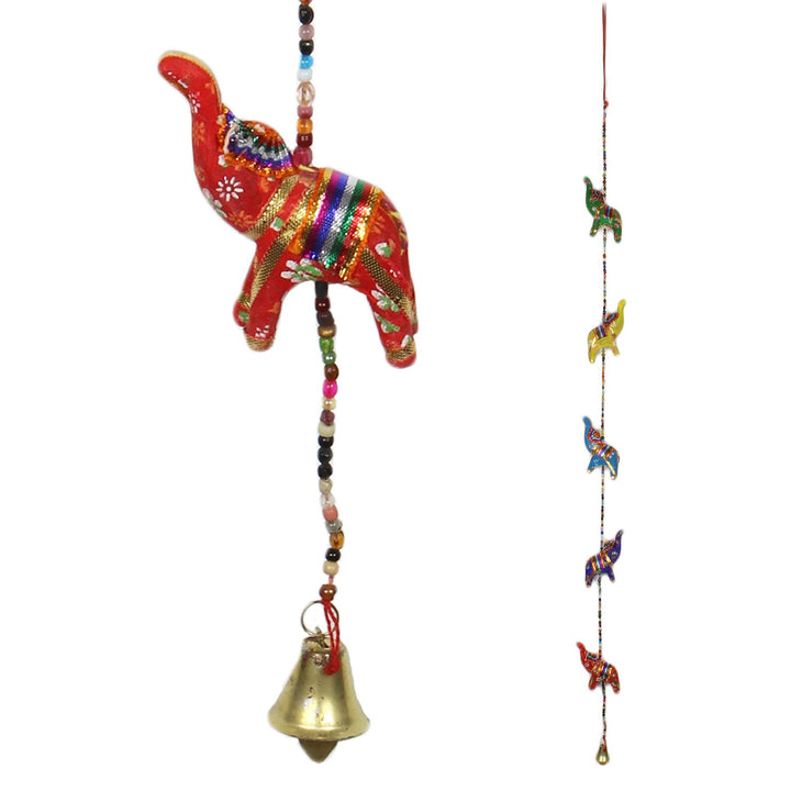 Handmade Rajasthani Strings Hanging Decorations - Cloth Elephants