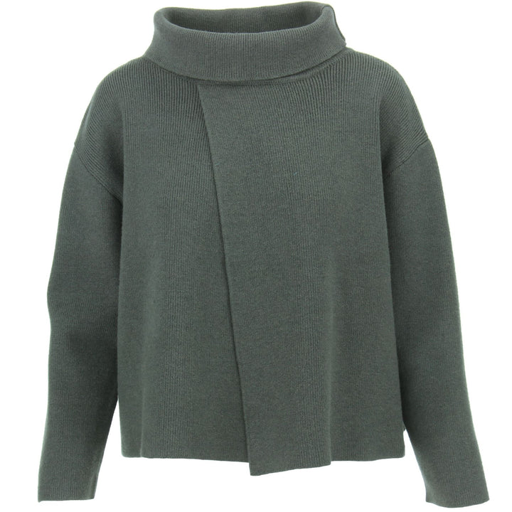 Roll Neck Knit Jumper - Brown