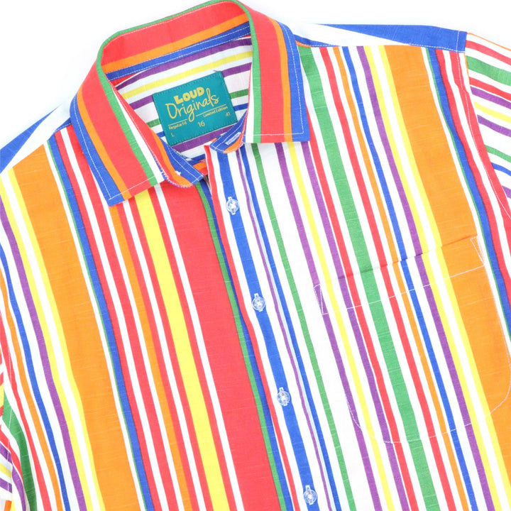 Regular Fit Short Sleeve Shirt - Rainbow Stripe