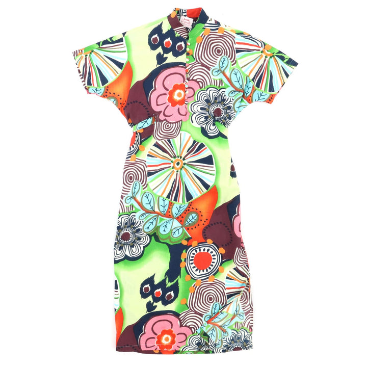 Mandarin Maxi Dress - Floral Fairground