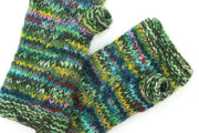 Hand Knitted Wool Arm Warmer - SD Green Mix
