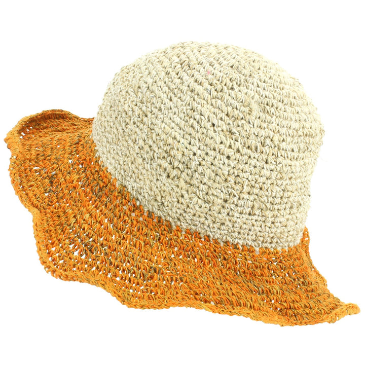 Hemp & Cotton Sun Hat - Two-tone Orange