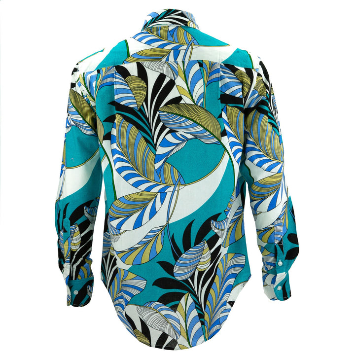 Regular Fit Long Sleeve Shirt - Exotic Vine - Turquoise