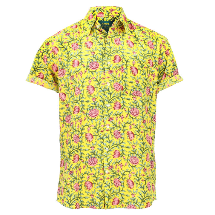 Regular Fit Short Sleeve Shirt - Golden Meadow Rose