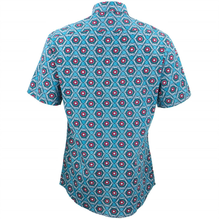 Tailored Fit Short Sleeve Shirt - Floral Wave