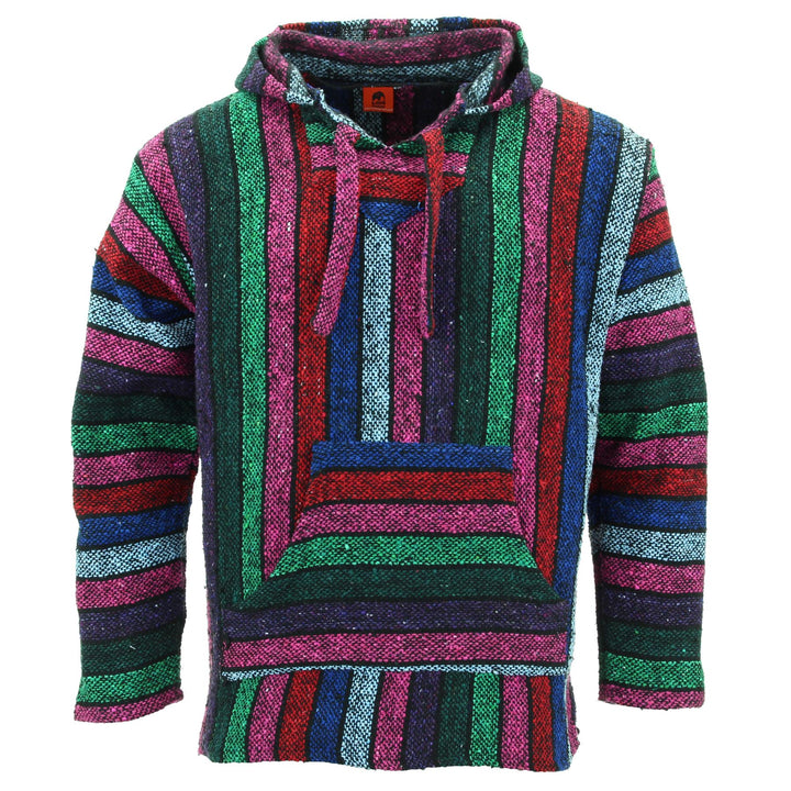 Recycled Mexican Baja Jerga Hoody - Multi Stripe