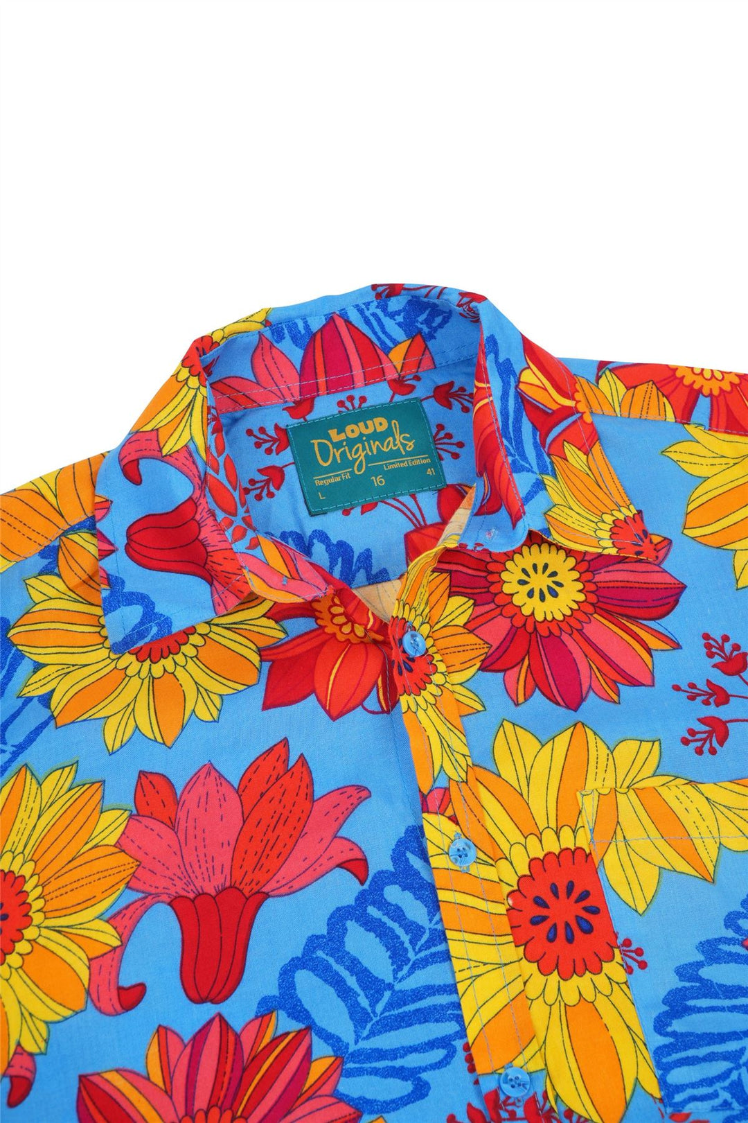 Regular Fit Short Sleeve Shirt - Blue Sky Meadow