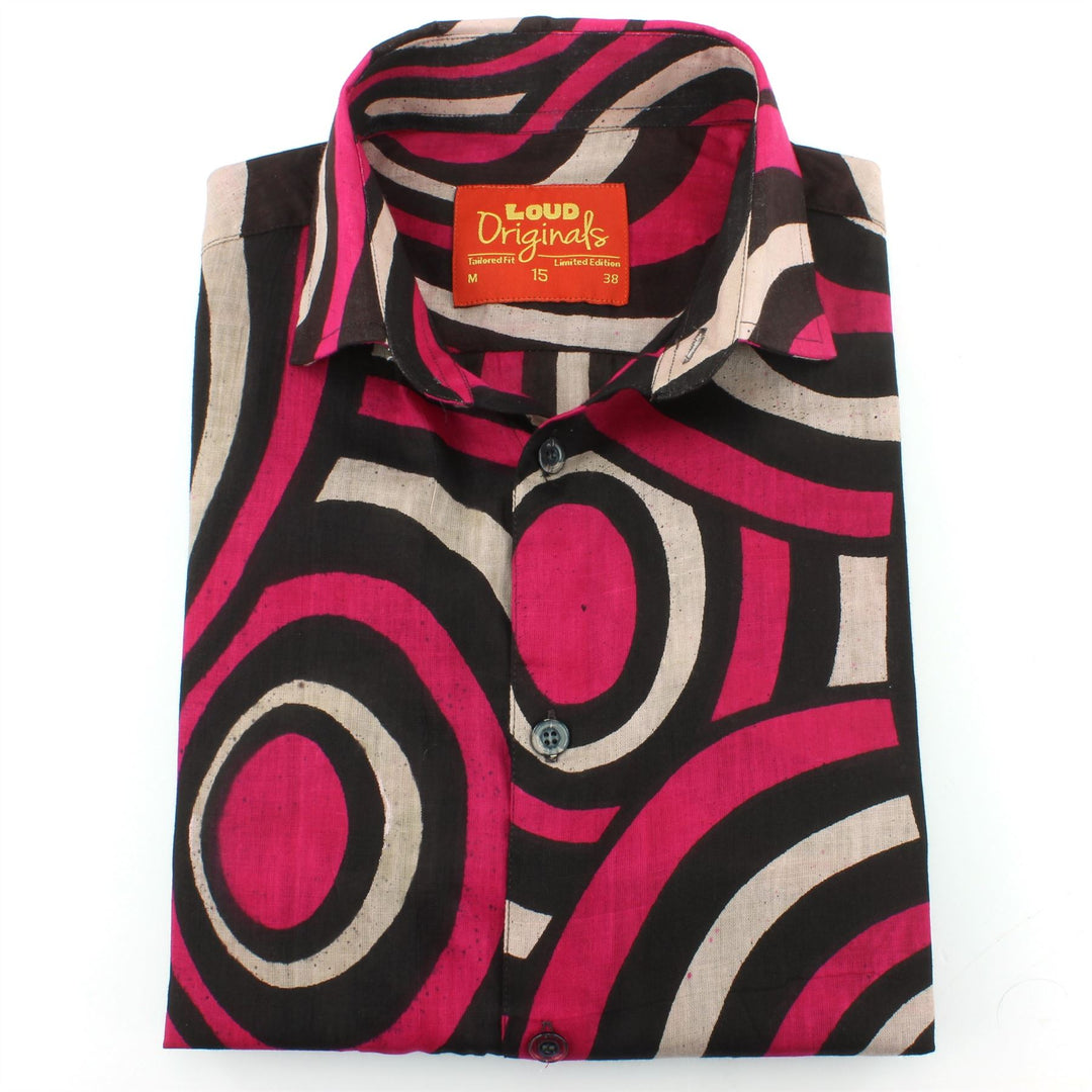 Tailored Fit Short Sleeve Shirt - Retro Circles