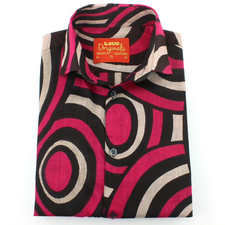 Tailored Fit Short Sleeve Shirt - Retro Circles