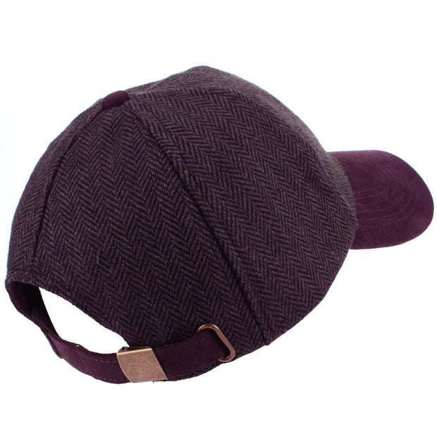 Wool Tweed Herringbone Baseball Cap - Brown