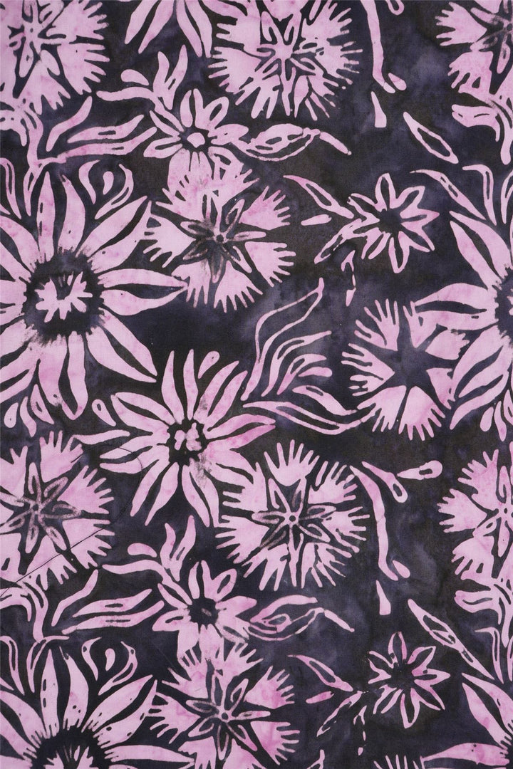 Regular Fit Short Sleeve Shirt - Random Mixed Panel Batik Purple