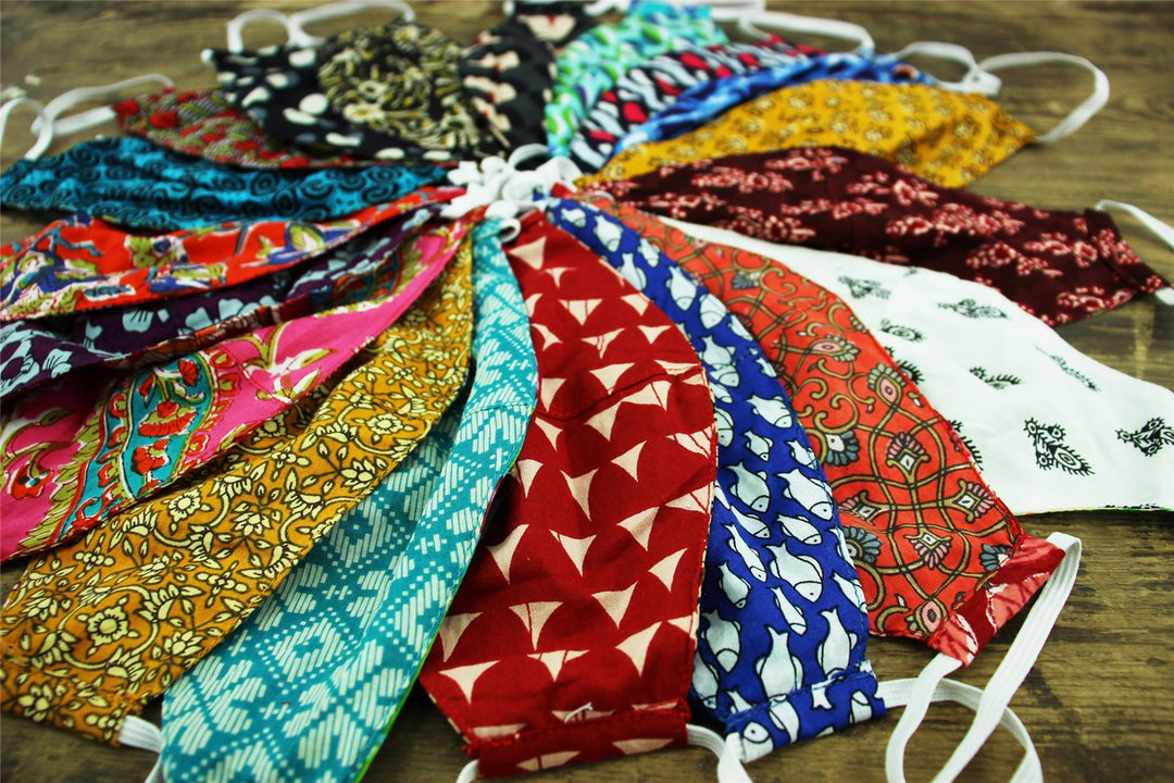 100% Cotton Handmade Pleated Face-Mask