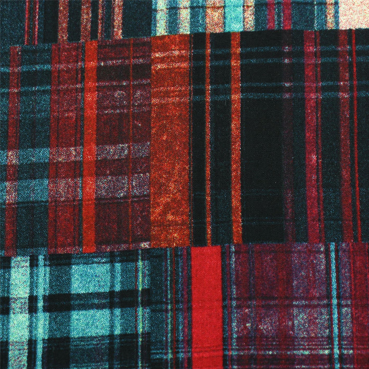 Regular Fit Short Sleeve Shirt - Tartan Patchwork