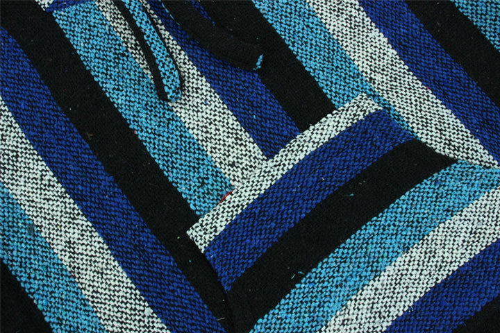 Recycled Mexican Baja Jerga Hoody - Blue Mix