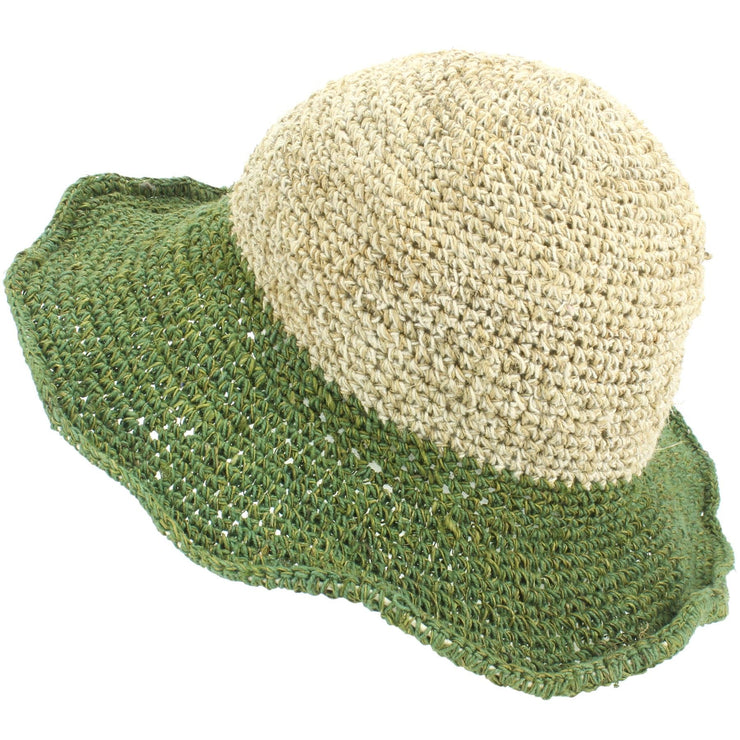 Hemp & Cotton Sun Hat - Two-tone Green