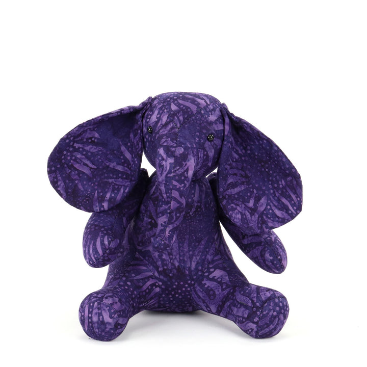 Batik Cotton Friendship Elephant - Purple Leaf