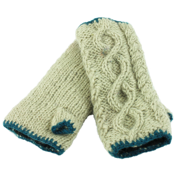 Wool Knit Arm Warmer - Cable - Cream