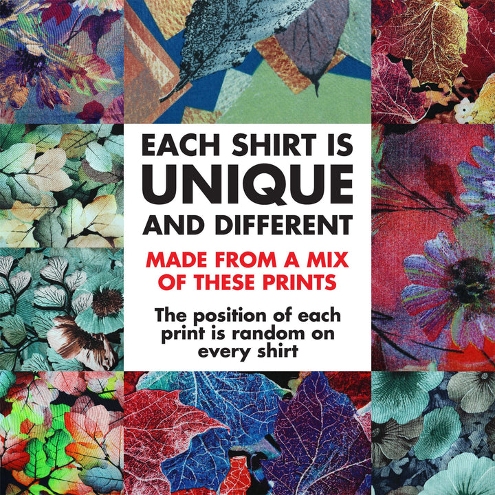 Regular Fit Short Sleeve Shirt - Random Mixed Panel - Floral