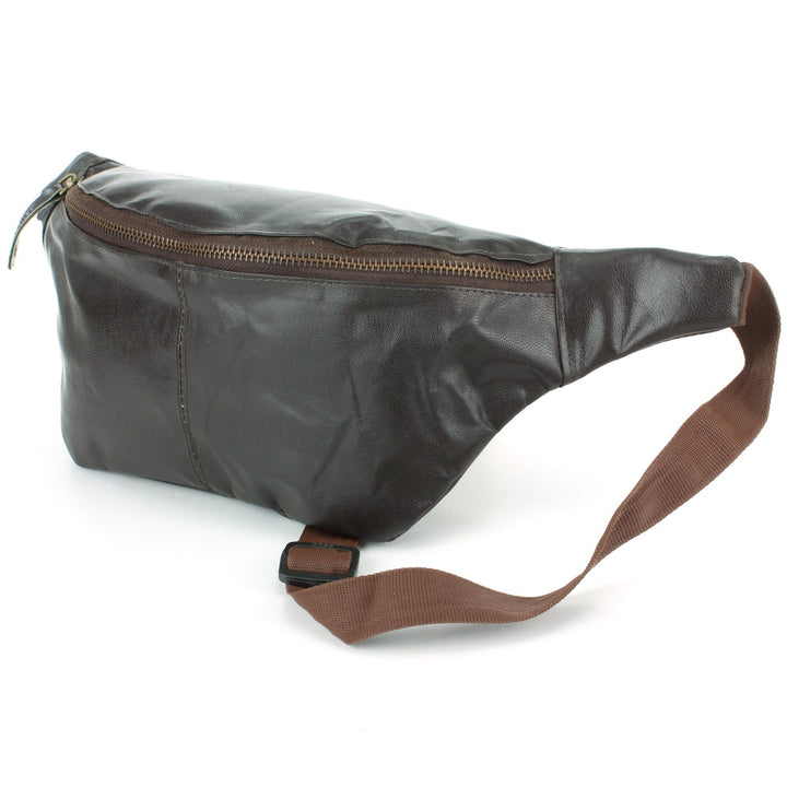 Real Leather Bum Bag Money Belt - Brown