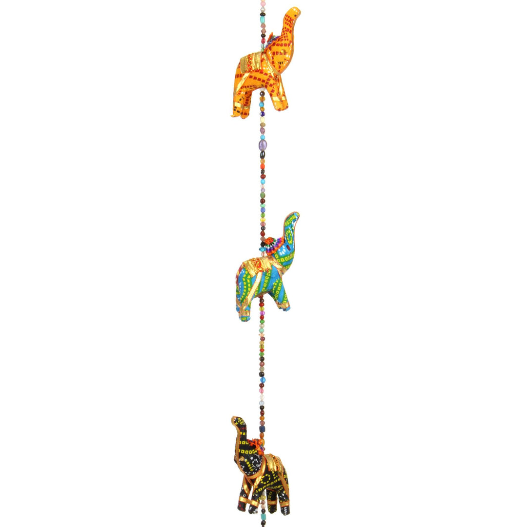 Handmade Rajasthani Strings Hanging Decorations - Cloth Elephants