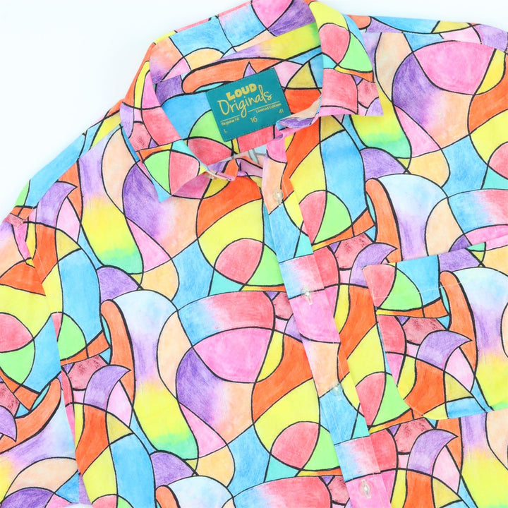 Regular Fit Short Sleeve Shirt - Stained Glass Doodle
