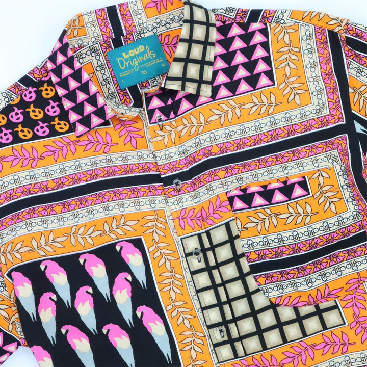 Regular Fit Short Sleeve Shirt - Parrot Panel