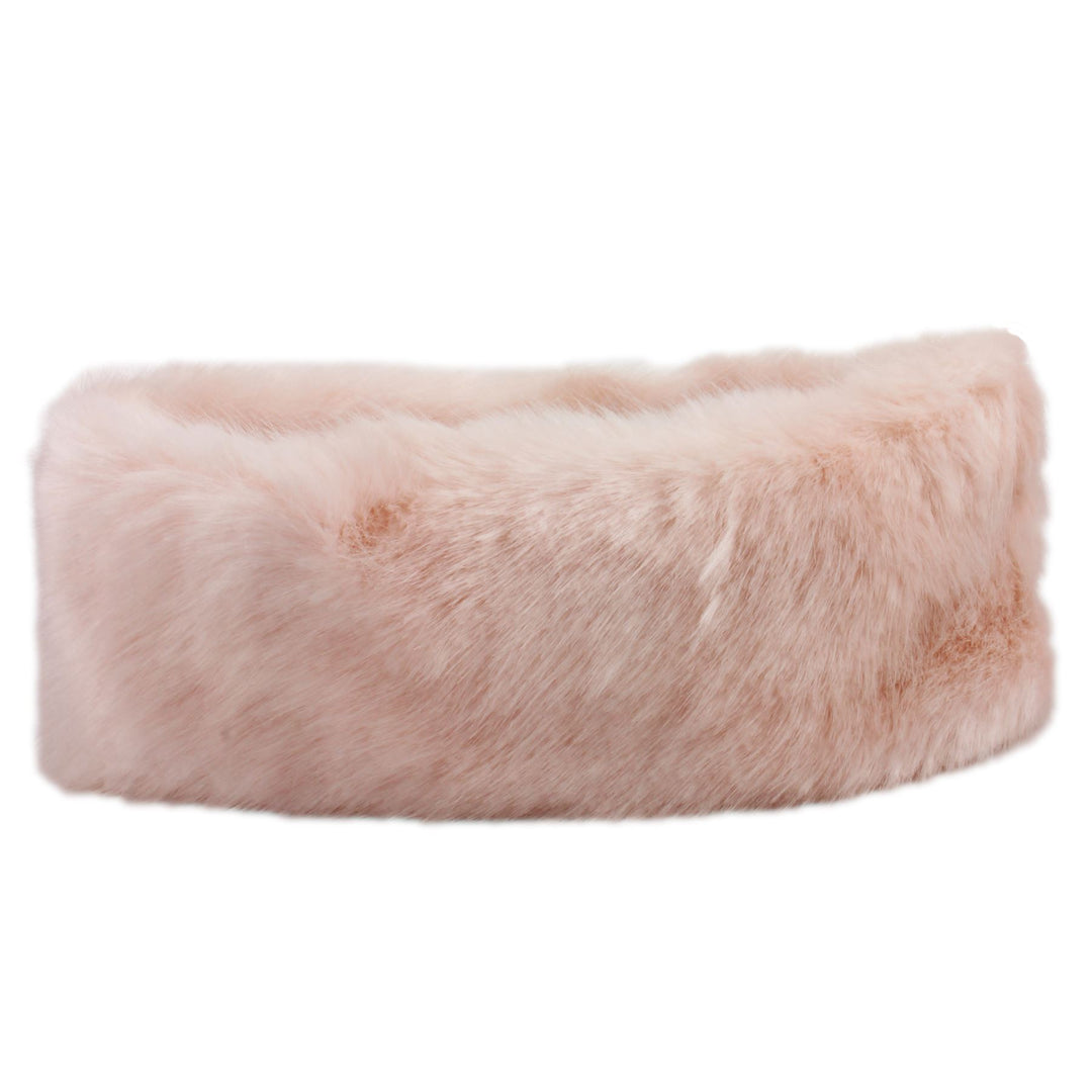 Elasticated Faux Fur headband with fleece lining - Pink